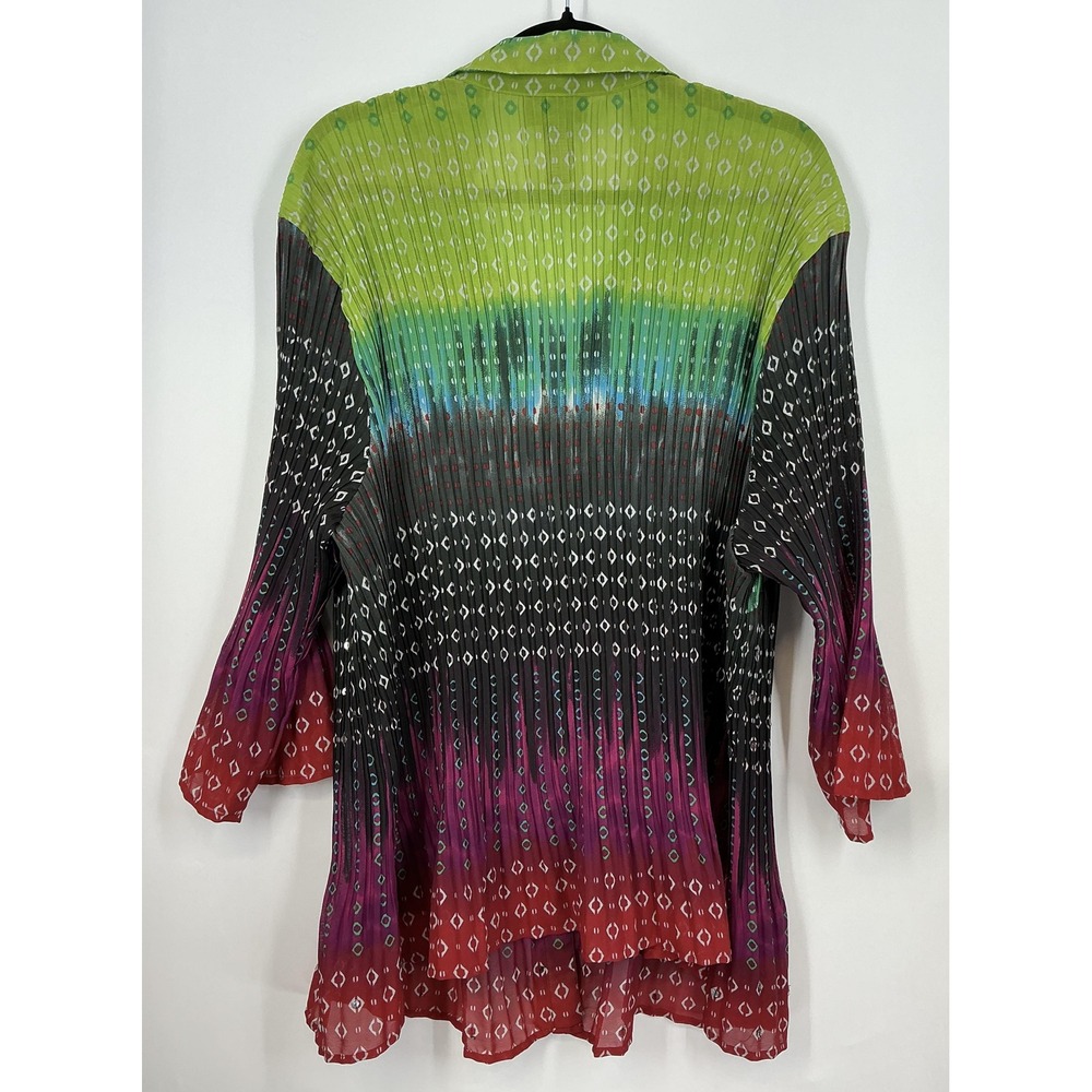 Artsy Abstract Tunic‎ Top Womens 3X Ombre Geometric Statement Studded Plus Size - Picture 3 of 8